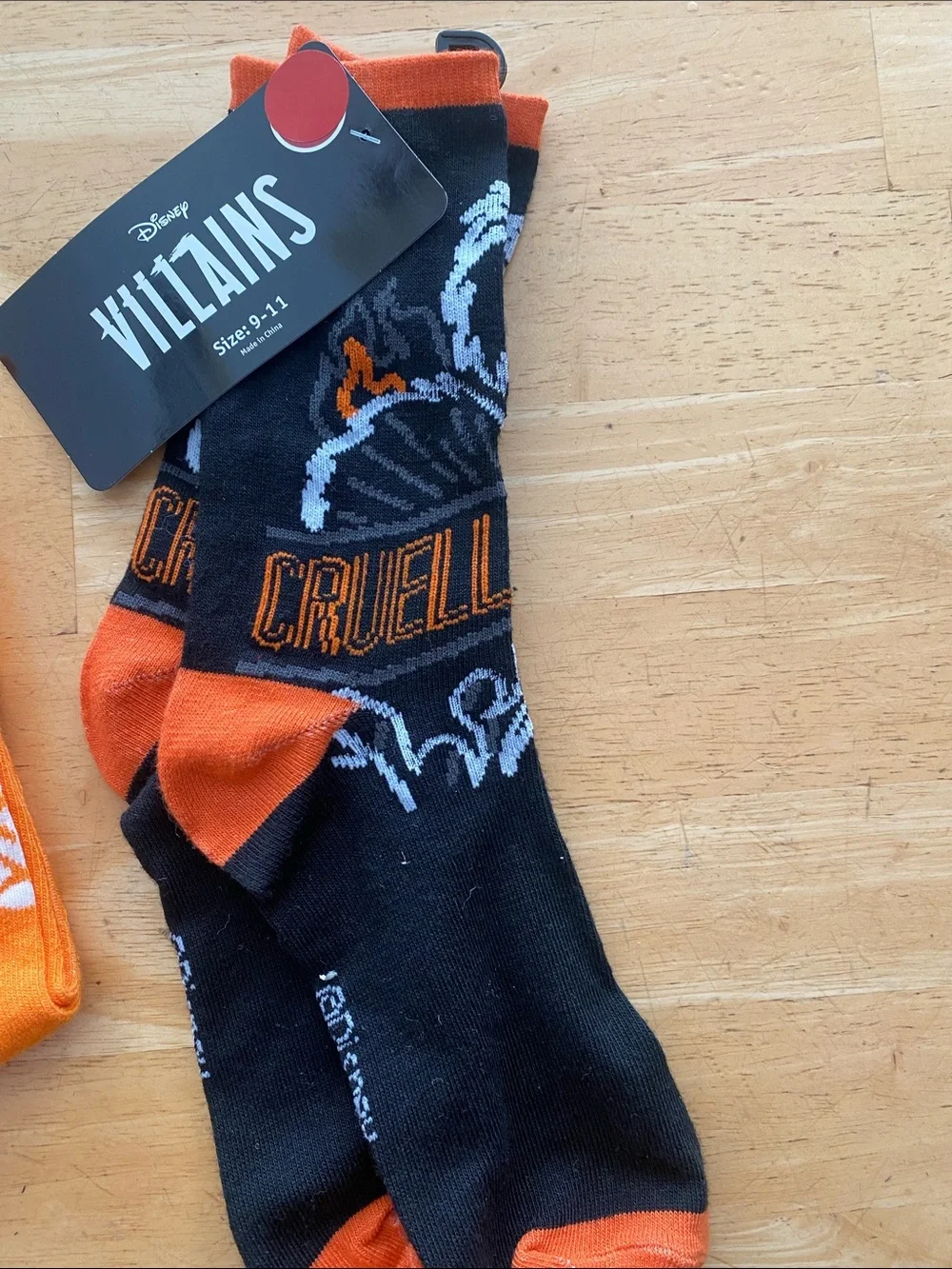 2 pair Disney halloween crew socks Cruella DeVil & NBC Jack Skellington NWT